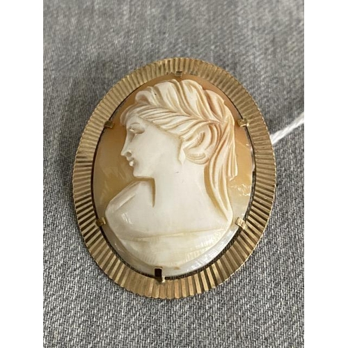 191 - 9ct gold Cameo brooch (Birmingham 1968-69) stamped EJC