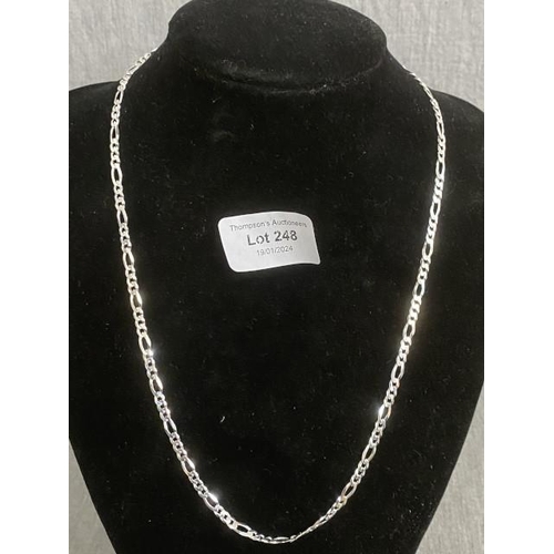 248 - Silver curb link necklace (22 inches long)