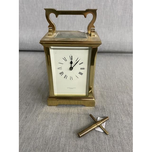 257 - Dyson & Sons Leeds carriage clock with key