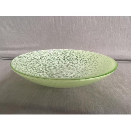 302 - Uranium glass bowl (Glows under U.V light, 38cm diameter)