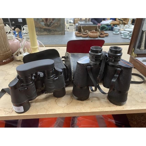 322 - Cased Waltham 7x35 binoculars & cased Prinz 10x60 binoculars