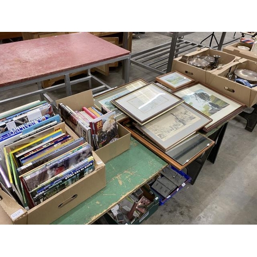 339 - 2 boxes of books including Model Railways, boating & sailing etc, 2 boxes of silver plate including ... 