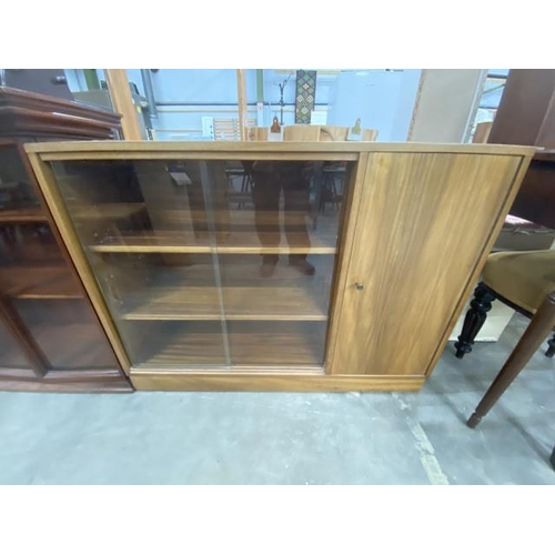 362 - Mid century teak bookcase 77H 103W 28D