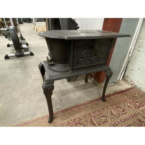 367 - Antique style French cast iron stove 64H 62W 36D