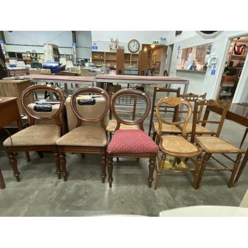 374 - 8 assorted side chairs including balloon back chairs