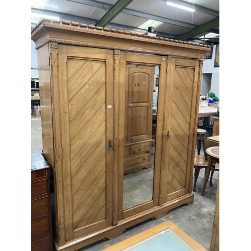 404 - Victorian satinwood fitted wardrobe 211H 195W 60D