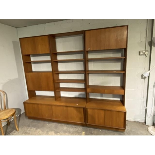 69 - Mid Century G Plan teak bookcase (splits into 2 sections) 198H 232W 46D