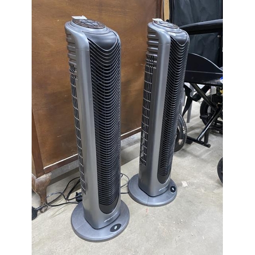 92 - 2 Bionaire oscillating tower fans, model no. BT19-IUK (no remotes)