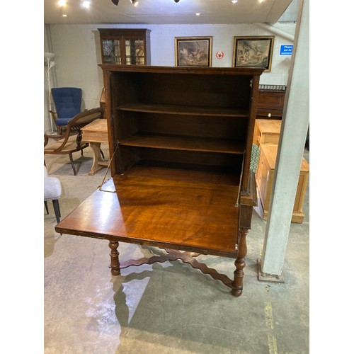 401 - Victorian walnut inlaid secretaire (as found) 156H 108W 61D