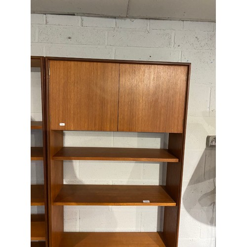 69 - Mid Century G Plan teak bookcase (splits into 2 sections) 198H 232W 46D