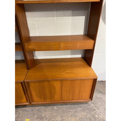 69 - Mid Century G Plan teak bookcase (splits into 2 sections) 198H 232W 46D