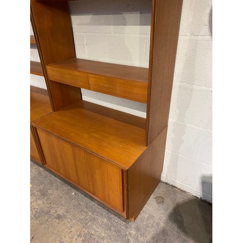 69 - Mid Century G Plan teak bookcase (splits into 2 sections) 198H 232W 46D