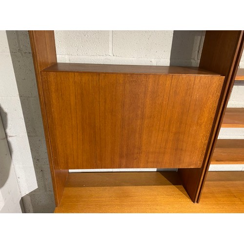 69 - Mid Century G Plan teak bookcase (splits into 2 sections) 198H 232W 46D