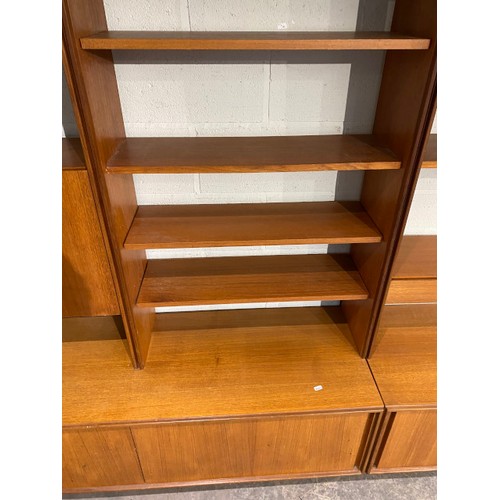 69 - Mid Century G Plan teak bookcase (splits into 2 sections) 198H 232W 46D