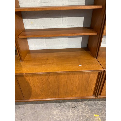 69 - Mid Century G Plan teak bookcase (splits into 2 sections) 198H 232W 46D