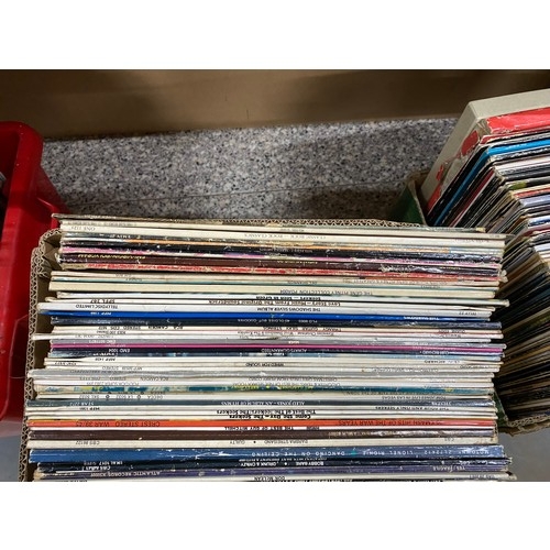 307 - 3 boxes of LP's inc. The Beatles Ballads, The Rolling Stones, The Moody Blues, Elvis, Stevie Wonder ... 