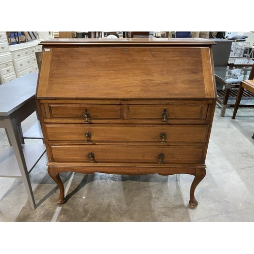 106 - Edwardian satinwood bureau 101H 97W 47D