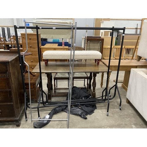 116 - 2 metal clothes rails 4ft & 6ft wide etc