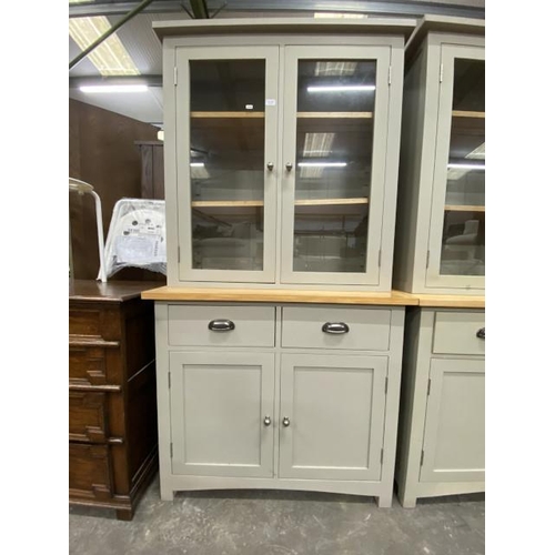 148 - Contemporary oak painted kitchen dresser 190H 100W 44D