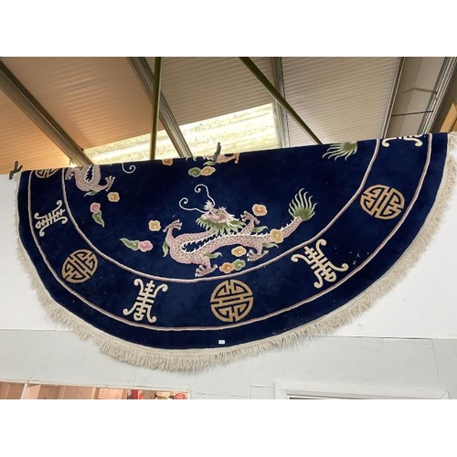 156 - Blue ground Oriental circular carpet 390cm diameter