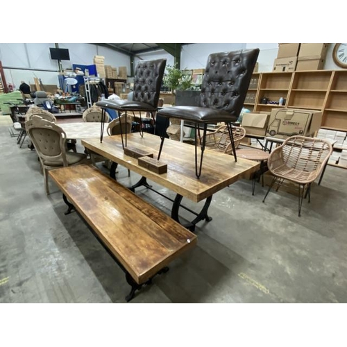 168 - Barker & Stonehouse 'Little Tree Furniture' Hyatt Canning reclaimed timber table 76H 180W 90D, match... 