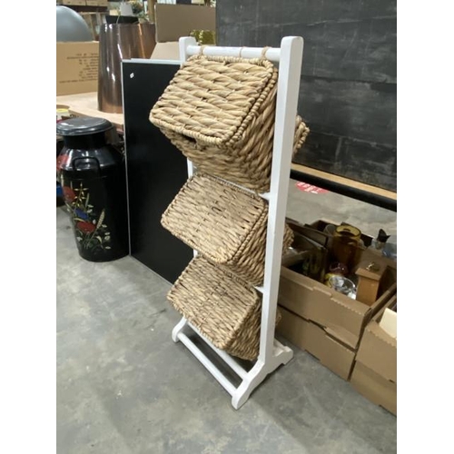 170 - Hand crafted in Vietnam 3 tier basket stand 107H 38W 30D