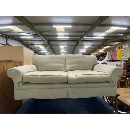 Cream/gold upholstered 2 seater settee 200W