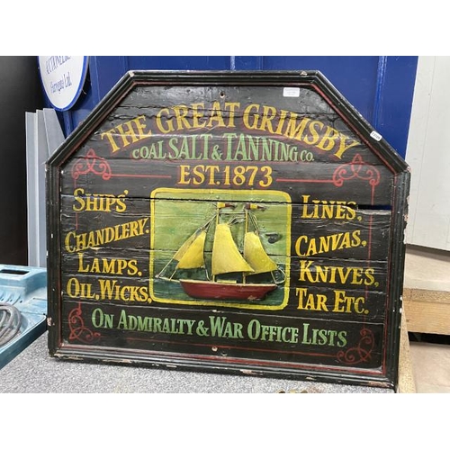 186 - 'The Great Grimsby, Coal Salt & Tanning Co.' painted sign 92x76cm