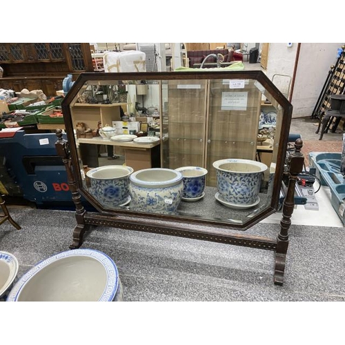 188 - Edwardian oak dressing table mirror 77W 64H