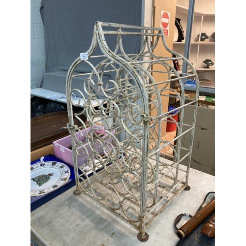 347 - Cast 14 bottle wine rack 69H 38W 35D