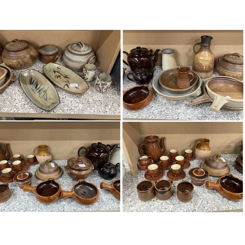 357 - Collection of pottery inc. 2 Sadler treacle glazed teapots, 2 Colin Kellam, Totnes Studio Pottery br... 