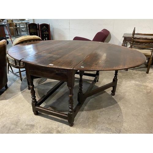 67 - 18th century oak gateleg table 71H 182W 139D