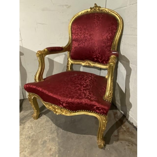 72 - 19th century style gilt armchair 72W