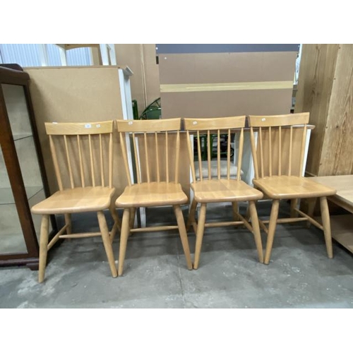 89 - 4 Beech kitchen chairs 43W