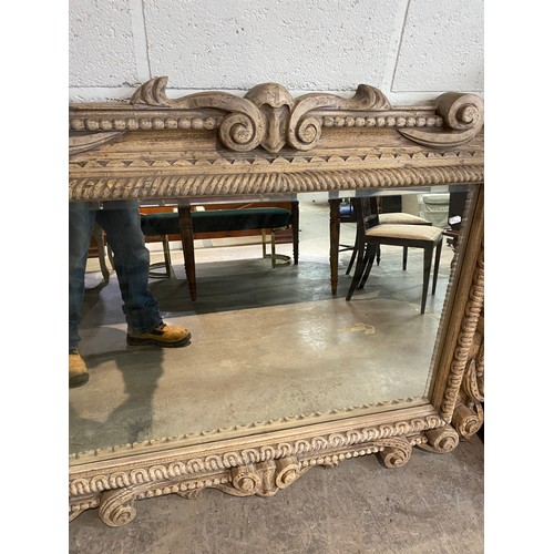 123 - Acacia ‘Oka’ carved console table with 2 drawers 85H 170W 54D and a matching wall mirror 132 x 135cm