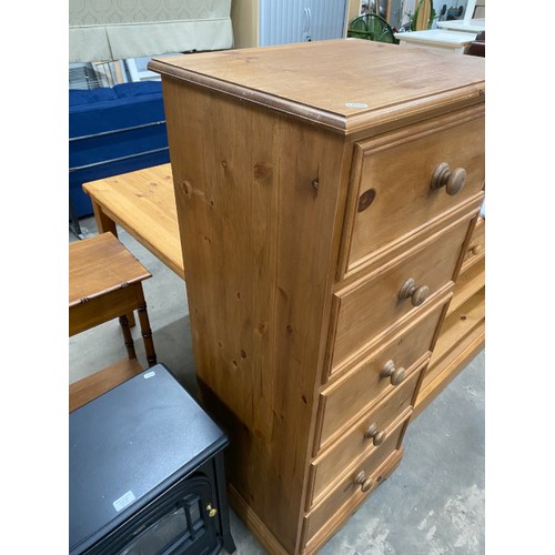 86 - Wilson's pine 5 drawer chest 133H 57W 45D