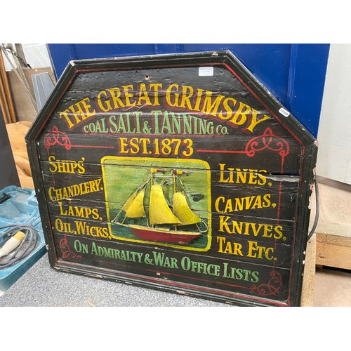 186 - 'The Great Grimsby, Coal Salt & Tanning Co.' painted sign 92x76cm