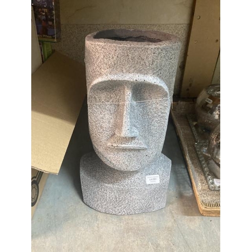 583 - Resin Easter Island head planter 23W 43H