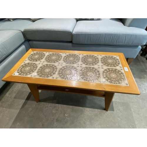 63 - Mid century tiled top coffee table 41H 88W 41D