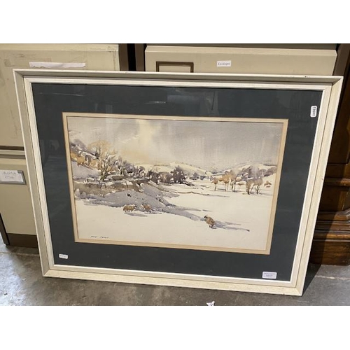 72 - Framed ‘Snow in Wharfedale’ 1978  watercolour signed to bottom left Angus Rands (1922-1985) 59 x 75c... 