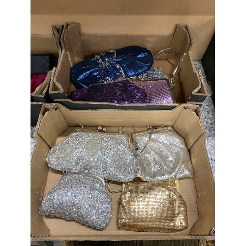 527 - 8 boxes of assorted evening bags including vintage 'Japelle' by Shilton International, vintage Marni... 