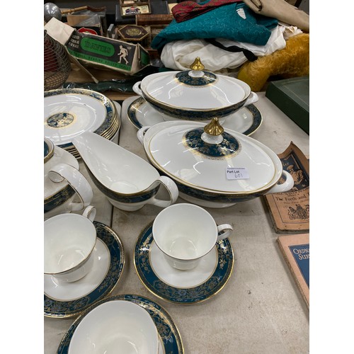 601 - 31 pieces of Royal Doulton Carlyle dinner and tea wares, 10 pieces Mason's Ironstone Chartreuse etc