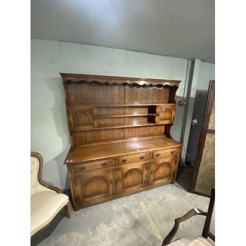 114 - Good quality oak ‘Reprodux’ dresser 188H 183W 47D