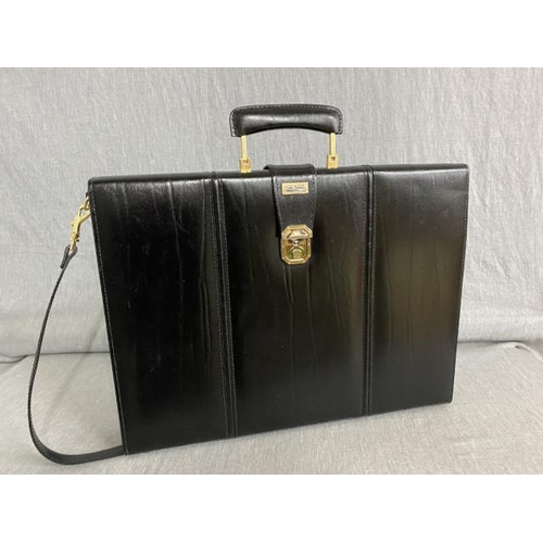 242 - Pierre Cardin Paris black briefcase with shoulder strap (As new)