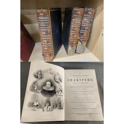 253 - 3 volumes of The Complete Works of Shakspere with a memoir and essay on his genius by Barry Cornwall... 