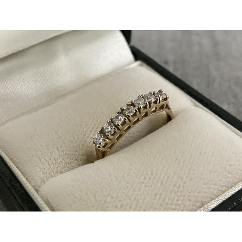 291 - 9ct gold half eternity ring (size N)