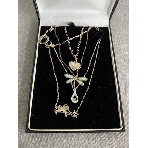 330 - 4 silver necklaces