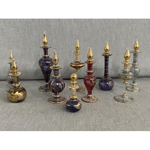 337 - 10 glass perfume bottles