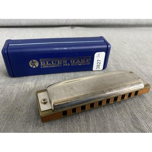 346 - Cased Hohner 'Blues' Harmonica in C