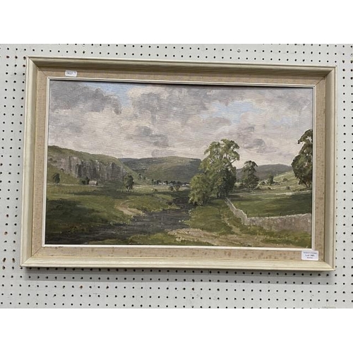 368 - Oil on canvas of Kilnsey by Claude Horsfall